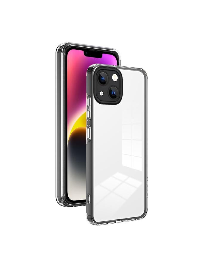 Case For iPhone 14 Plus 3 in 1 Clear TPU Color PC Frame Phone Case
