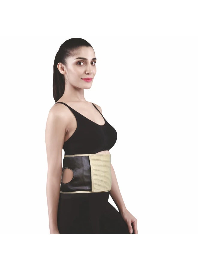 VISSCO Colostomy Belt 9" | Post Abdominal Surgery & Post-Pregnancy Support (Beige) Medium – Helps Toning Abdomen Muscles & Hernia Prevention – Breathable Medical Grade Compression Wrap for Men & Women - Image 2