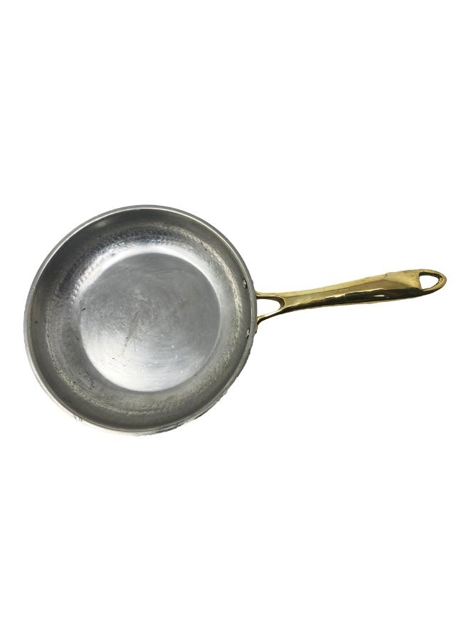 Rock Tawa Brass Frypan with Kalai, Deep Fry Pan for Frying, 9.4-inch Diameter, 1250ml Capacity - Image 1