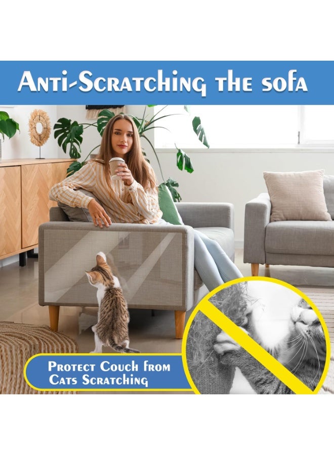 20 PCS Furniture Protectors from Cats, 17"x13" Clear Self-Adhesive Anti Cat Scratch Deterrent, Couch Protector for Cats, Cat Sofa Cat Sofa Protector, Strong, Cat Deterrent Accessories - Image 4