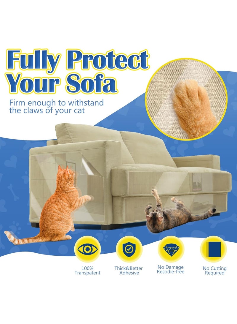 20 PCS Furniture Protectors from Cats, 17"x13" Clear Self-Adhesive Anti Cat Scratch Deterrent, Couch Protector for Cats, Cat Sofa Cat Sofa Protector, Strong, Cat Deterrent Accessories - Image 1