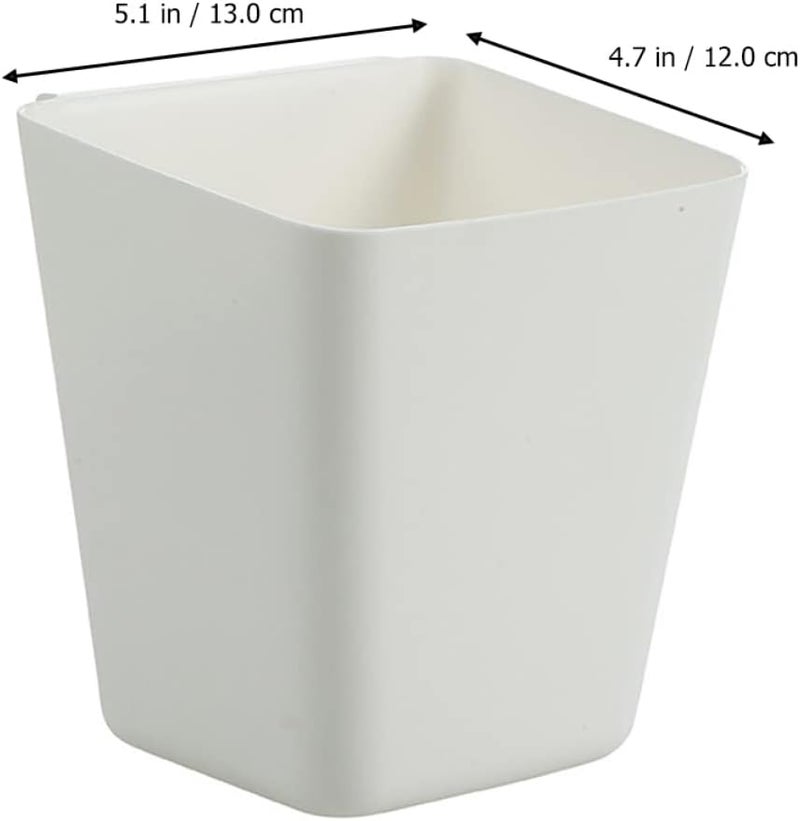 woobles 6 pcs Makeup Space Creative Cup Container Convenient Wall Small Back-Mounted Holder Plastic Bin Trash Storage Saver Basket Multi- Sundries Toiletries Plant Hanging Pail 13x12cmx2pcs Whitex2pcs - Image 3