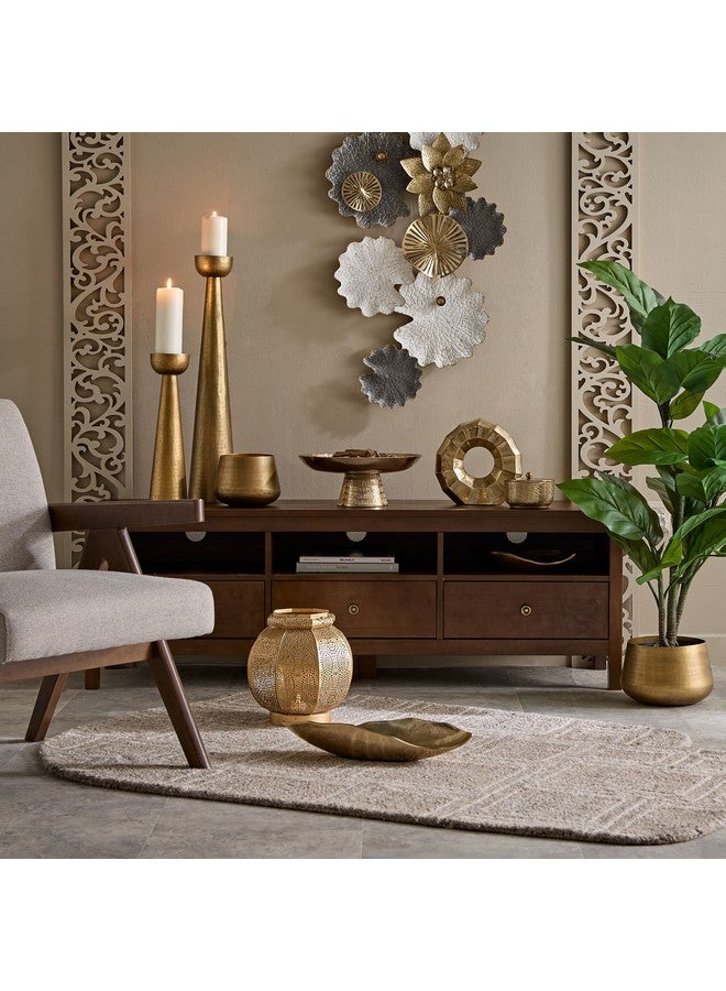 هوم بوكس أريزونا معدن مطروق دائري مزهرية 19.5 × 19.5 × 14.5 سم  - Image 4