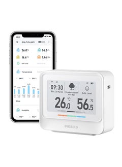 INKBIRD INKBIRD IBS-TH5-WIFI Indoor Temperature and Humidity 8-in-1 Monitor Home Weather Station with 3.71 Inches Electronic Ink Display Smart Alarms Indoor Air Quality Monitor 2 Years Data Cloud Storage  - Image 1