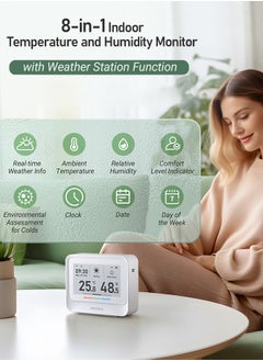 INKBIRD INKBIRD IBS-TH5-WIFI Indoor Temperature and Humidity 8-in-1 Monitor Home Weather Station with 3.71 Inches Electronic Ink Display Smart Alarms Indoor Air Quality Monitor 2 Years Data Cloud Storage  - Image 2