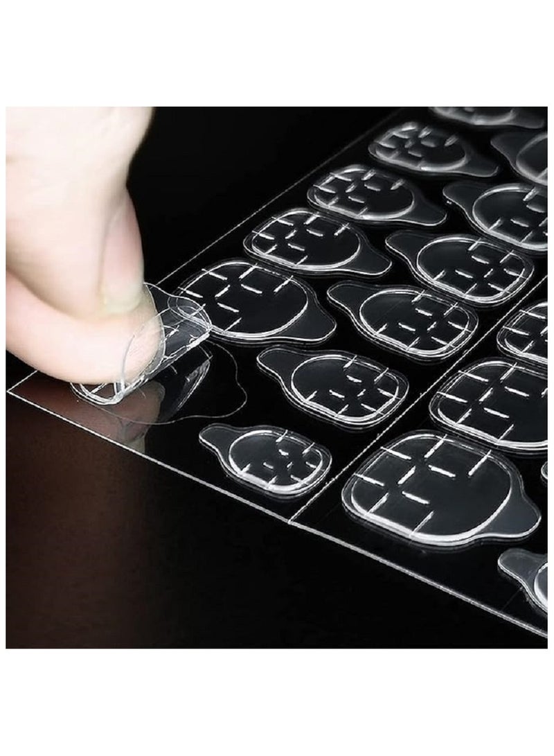 ستيكر لاصق للاظافر بوجهين بجودة مستوردة شريط جل الصناعية شفاف ومرن عبوة من 24 قطعه - Image 2