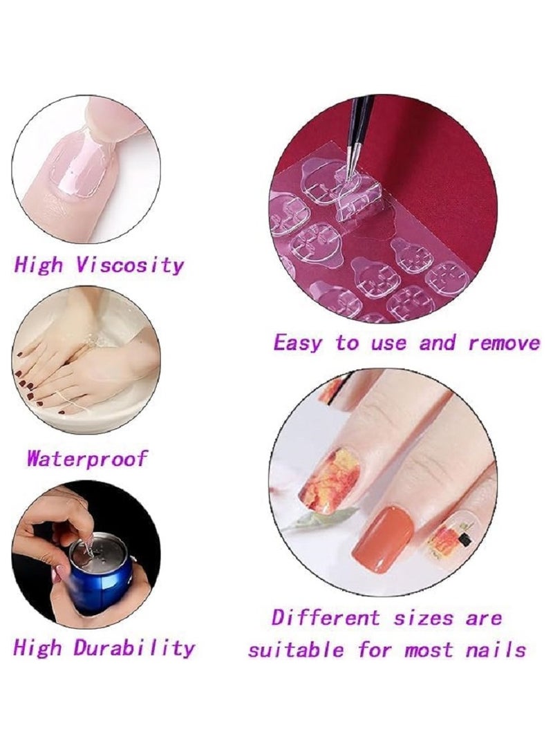 ستيكر لاصق للاظافر بوجهين بجودة مستوردة شريط جل الصناعية شفاف ومرن عبوة من 24 قطعه - Image 3