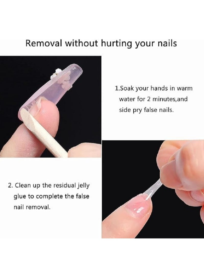 ستيكر لاصق للاظافر بوجهين بجودة مستوردة شريط جل الصناعية شفاف ومرن عبوة من 24 قطعه - Image 4