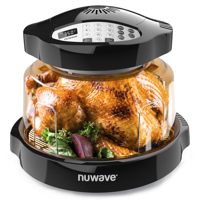 Nuwave نيوويف برو بلس 2 فرن تحت الأحمر، سطح العمل، الحمل الحراري، طهي الطعام الطازج أو المجمد، بدون إذابة أو تسخين مسبق، طهي صحي، تسخين محيط 360 درجة، درجات حرارة قابلة للتعديل، 100 إعداد مسبق، 50 ذاكرة، قبة الطاقة المتينة - Image 1
