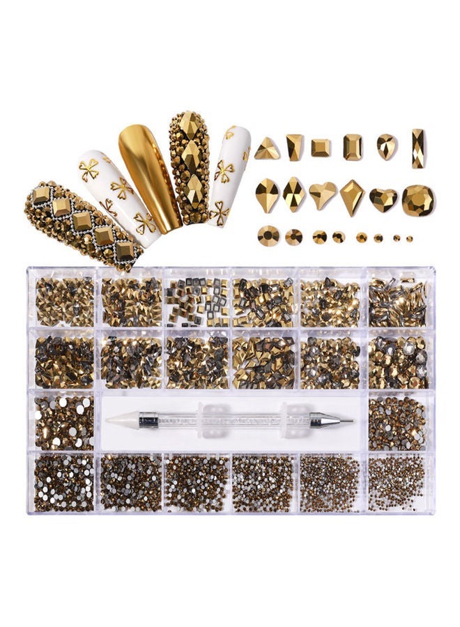 NIBEMINENT Nail Art Rhinestone Kit Multicolour