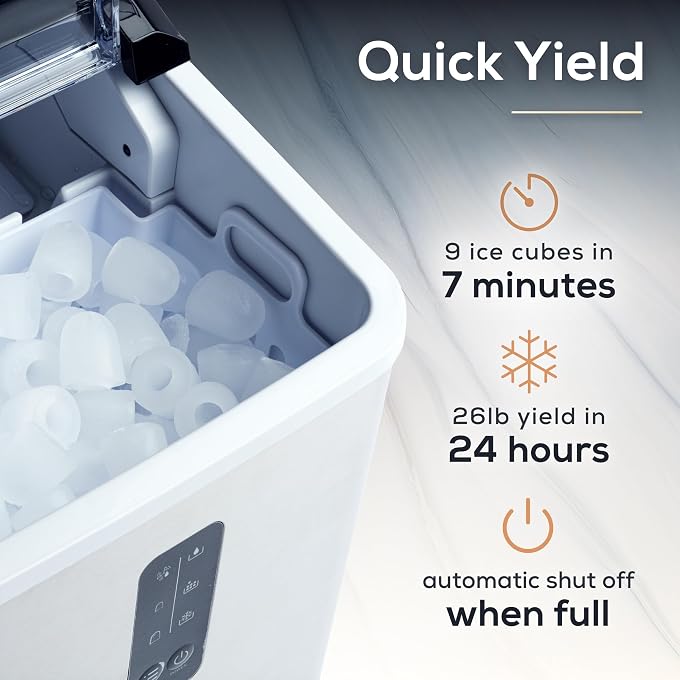 Igloo Automatic Ice Maker, Self Cleaning, Countertop Size, 26 Pounds in 24 Hours, 9 Large or Small Ice Cubes in 7 Minutes, LED Control Panel, Scoop Included, Perfect for Water Bottles, Mixed Drinks - Image 3