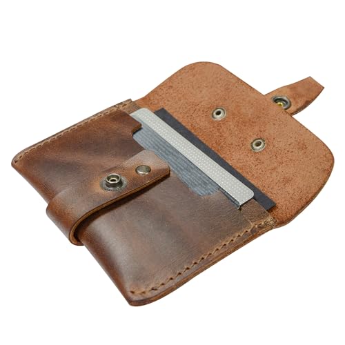 Hide & Drink, Leather Card Holder - Minimalist Front Pocket Wallet, Handmade :: Bourbon Brown - Image 3