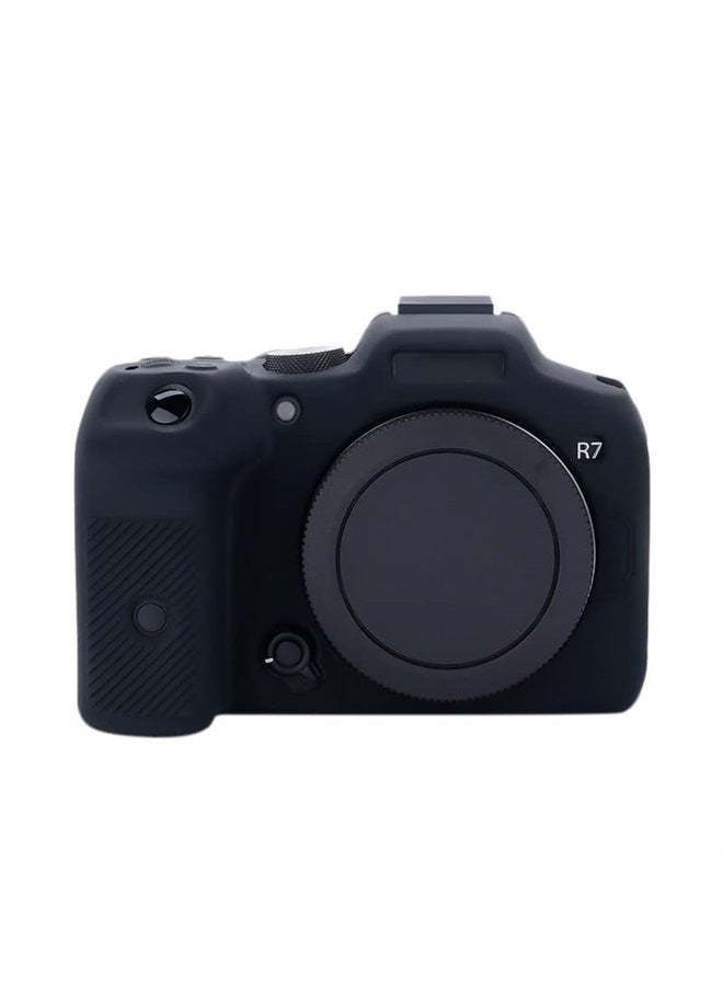 Rieibi EOS R7 Camera Case, Silicone Case for Canon eos r7 Digital Camera, Protective Cover Silicone for Canon r7 - Black - Image 1