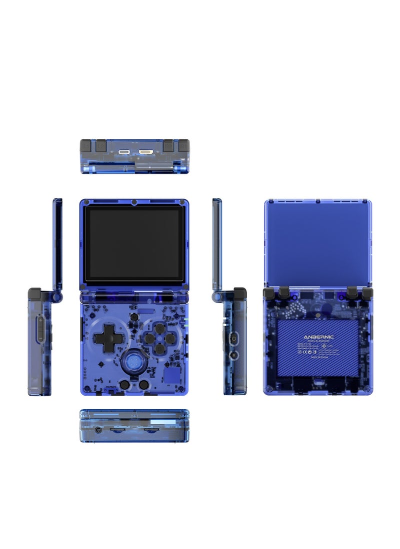 ANBERNIC  - RG35XXSP Retro Flip Handheld Game Console, 3.5-inch IPS Screen, Linux H700 Video Game Player, Support Streaming WIFI Bluetooth (Transparent Blue, 128G) - Image 1