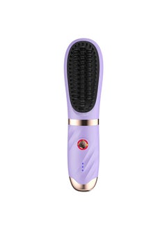 General 2-in-1 Hair Straightening Iron Portable Cordless Curling Iron USB Rechargeable Travel Shrinkage Correction 3 Temperature Electric Straightening Comb Heated Hair Brush Doesn't Hurt Hair  - Image 1