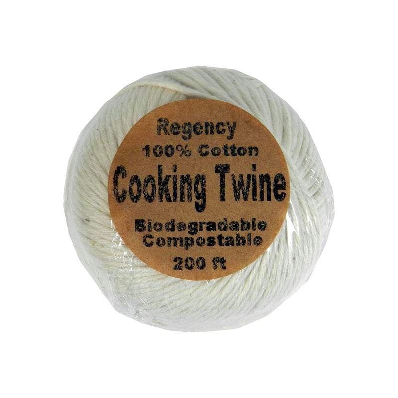 Regency Wraps Butchers Cooking Twine Ball Made of HeavyWeight Natural Cotton for Turkey Trussing and Meat Prep for Roasting 200 ft Ball