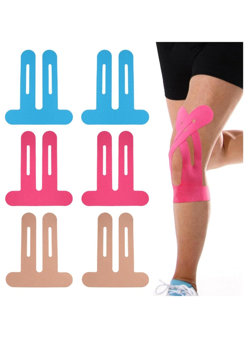 CMGTYYD 6 PCS Waterproof Knee Tape, Elastic Knee Tapes for Knee Pain, Tape Pre Cut for Shoulder Ankle Wrist (3 Colors) - Image 1