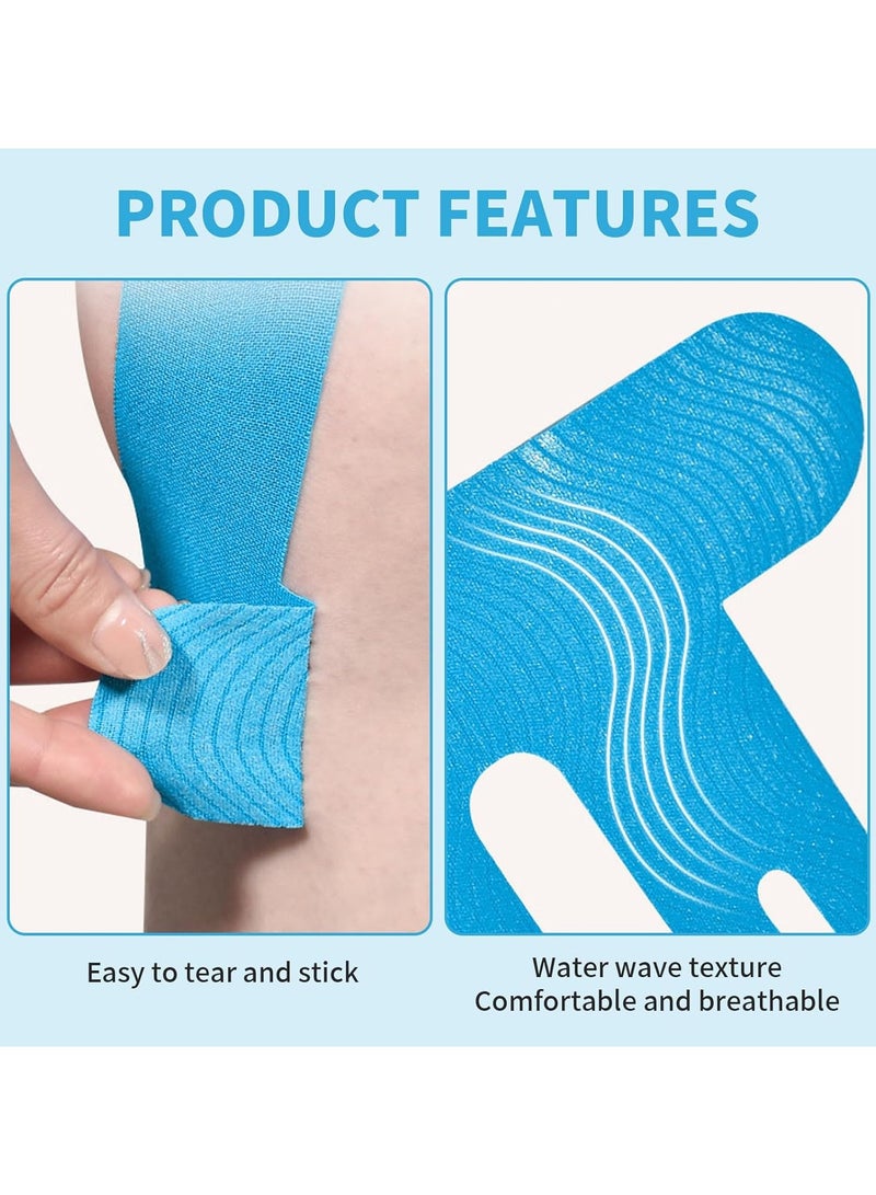 CMGTYYD 6 PCS Waterproof Knee Tape, Elastic Knee Tapes for Knee Pain, Tape Pre Cut for Shoulder Ankle Wrist (3 Colors) - Image 5