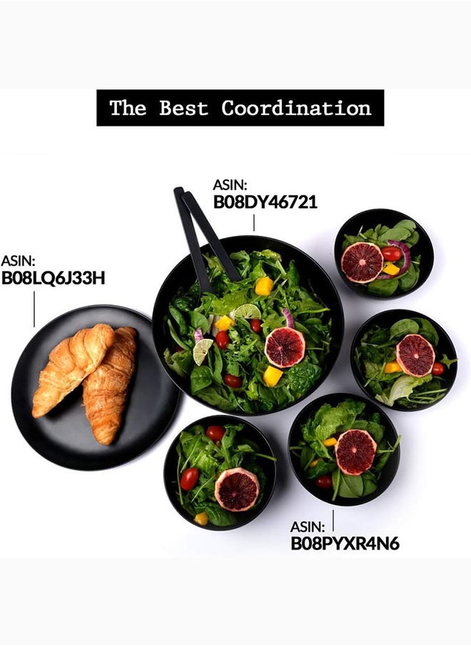 AKDC - AKDC Black Dinner Plates Set Of 4  Dinner Plates Dishwasher Safe Plates Bamboo Fiber 10 Inch Lightweight - Image 1