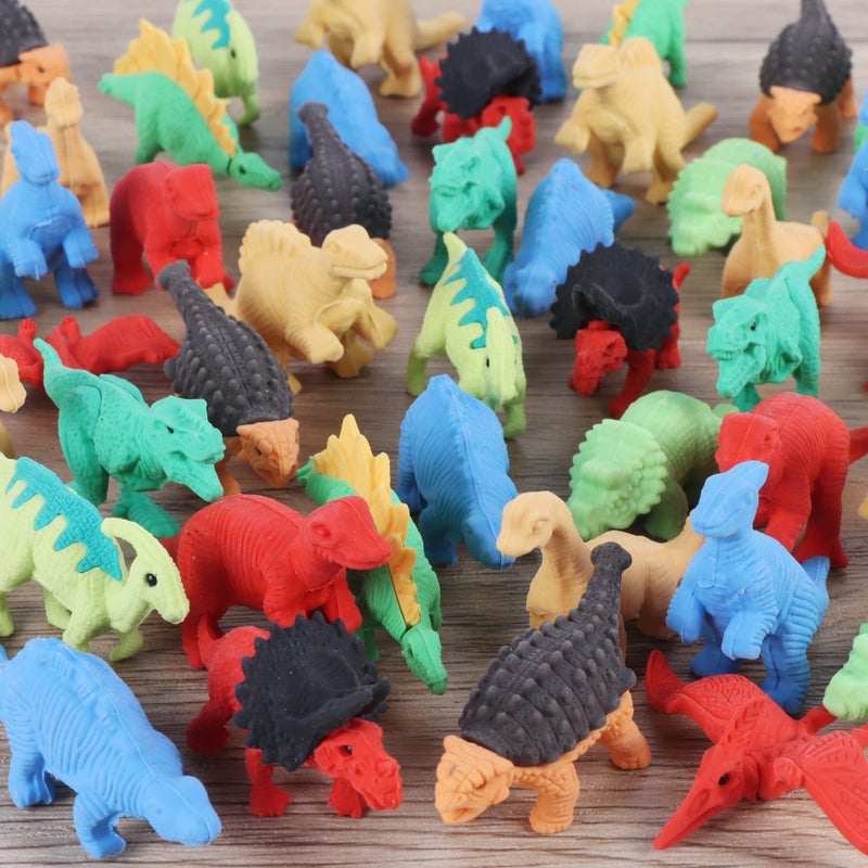 Cllayees 72 Pcs Animal Erasers for Kids Dinosaur 3D Puzzle Eraser Bulk Mini Dinosaur Toys Desk Pets for Students Classroom Prizes Party Favors - Image 2