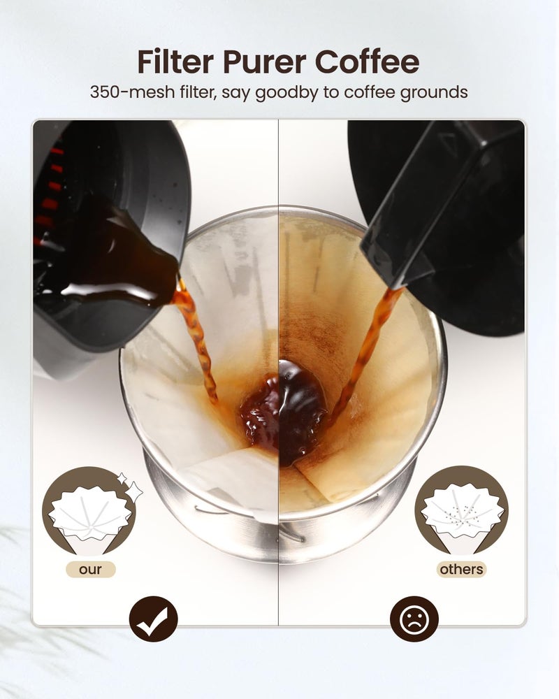 Maestri House Compact Cold Brew Coffee Maker, 40oz Iced Tea and Coffee Maker Brewer Space Saving Tritan Pitcher, 350 Mesh Filter, 100% Leak-Proof - Image 4