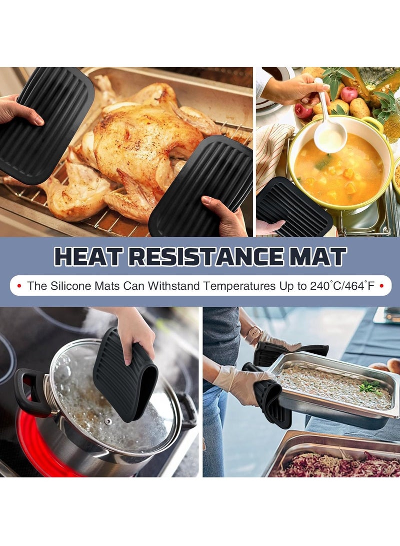 KASTWAVE 2 Pack Silicone Trivets for Hot Pans and Pots, Heat Resistant Mat with Hooks Silicone Mat for Worktops Multipurpose Silicone Table Mats Trivets for Kitchen Worktops Air Fryer Baking - Image 5