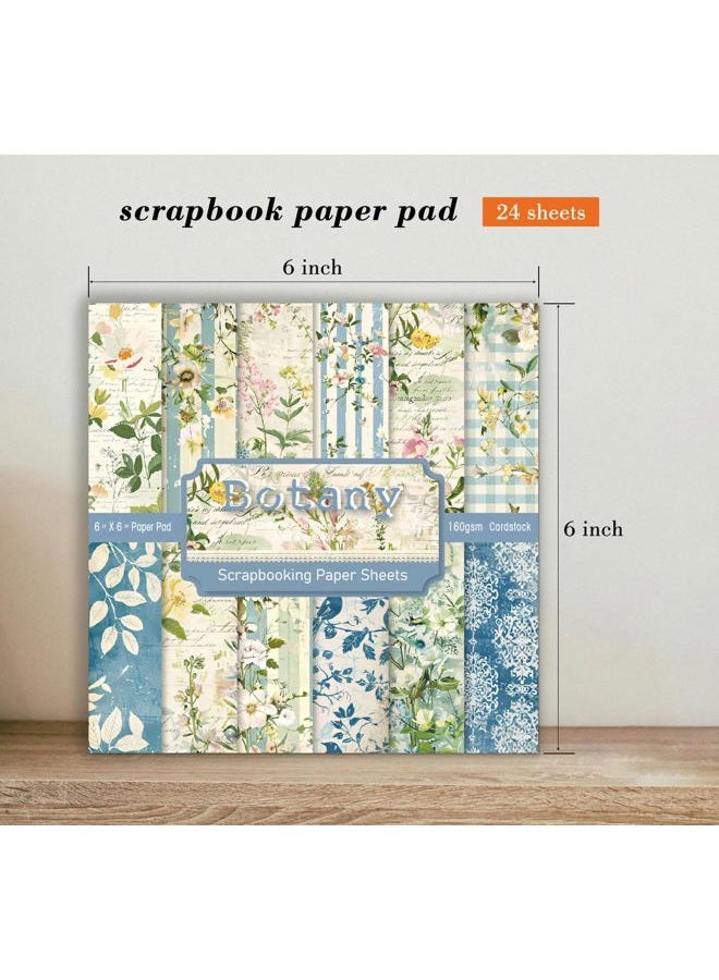 EAMOTOL Floral Patterned Scrapbook Paper Pad - 24 Sheets 6x6 in Plant Designed Decorative Decoupage Folded Card Material Gift Wrapping Planners Junk Journal Supplies DIY Crafts Photo Album - Image 3