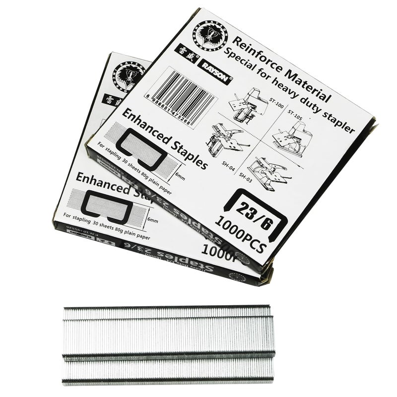 23/6 Heavy Duty Staples, Staple Capacity 30 Sheets, 2 Pack | Leg Length: 6mm supports matching heavy duty staplers. Useful for reports, manuals, presentations, and handbooks. - Image 1