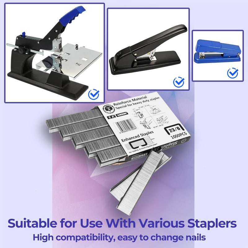 23/6 Heavy Duty Staples, Staple Capacity 30 Sheets, 2 Pack | Leg Length: 6mm supports matching heavy duty staplers. Useful for reports, manuals, presentations, and handbooks. - Image 3