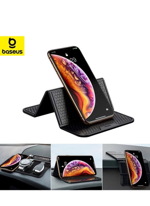 Universal Anti-Slip Mat Car Phone Holder for Mobile Devices | Versatile Dashboard Mount for Phones, Sunglasses, Keys, and Electronics | Nano Rubber Pad for Secure Grip | Ideal for Cars, Desks, and Walls | Multifunctional Accessory for Everyday Use and Organization