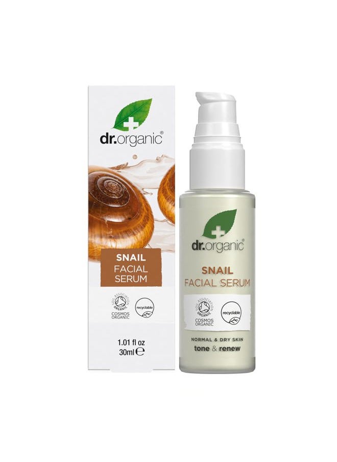 dr.organic Snail Gel Facial Serum | Hydrates and Restores Skin, Reduces Fine Lines, Natural, Certified Organic, Paraben & SLS-Free, 30 mL / 1 fl oz  - Image 1