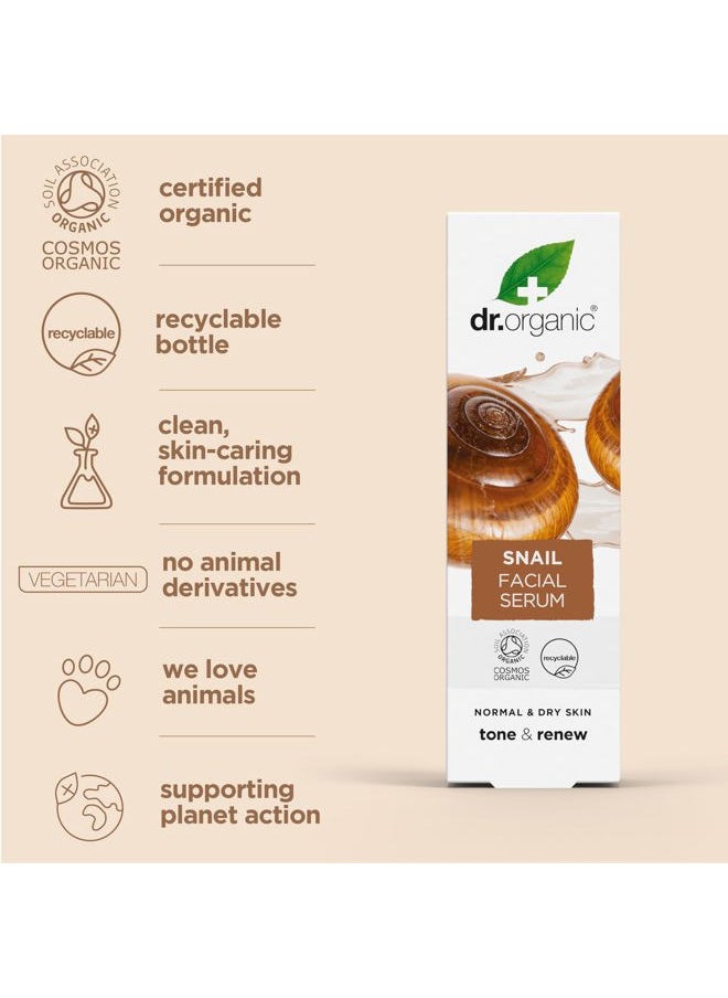 dr.organic Snail Gel Facial Serum | Hydrates and Restores Skin, Reduces Fine Lines, Natural, Certified Organic, Paraben & SLS-Free, 30 mL / 1 fl oz  - Image 4