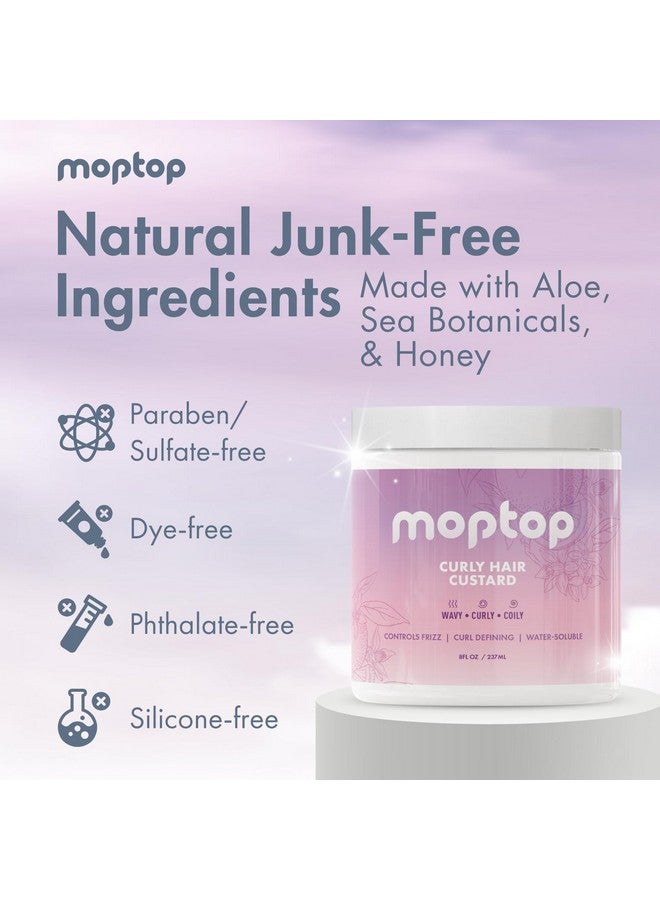 MopTop Curly Hair Custard Styling Gel For Fine Thick Wavy Curly & Kinkycoily Hair Frizz Control Moisturizer Curl Definer & Activator Curly Hair Products Junk Free 8Oz - Image 5