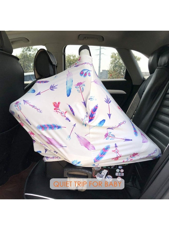 Hicoco Car Seat Covers for Babies - Carseat Canopy, Multi-use Breastfeeding Covers, Girls and Boys Baby Shower Gifts - Image 5