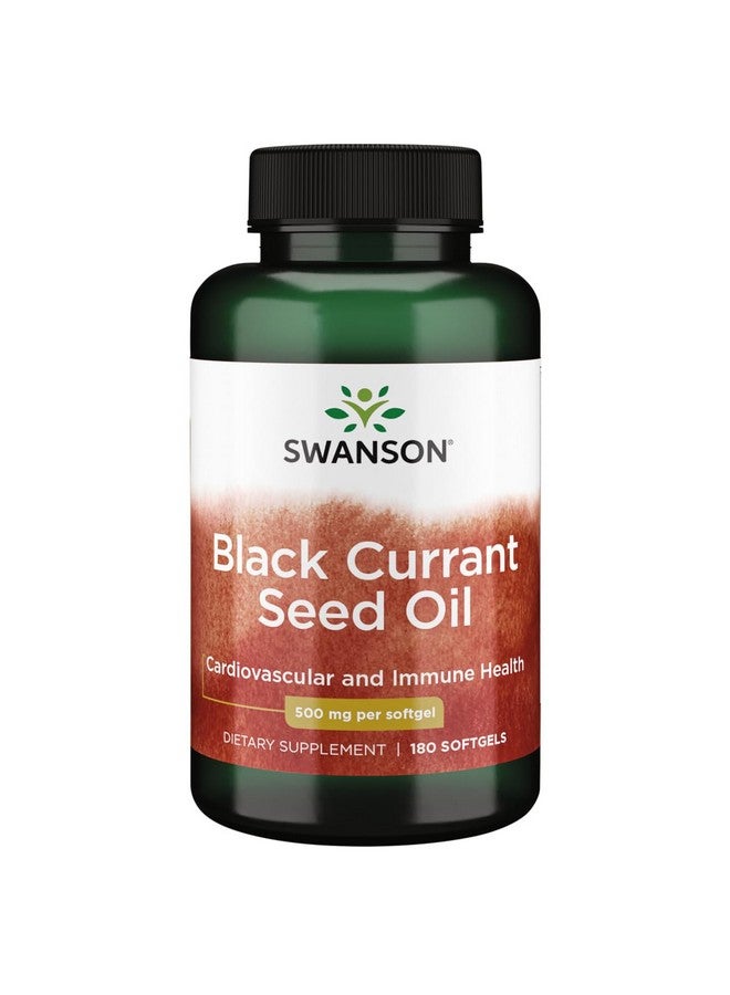 Swanson Black Currant Seed Oil - Herbal Supplement Promoting Immune System & Heart Health Support - Natural Formula Supporting Joints Health - (180 Softgels, 500mg Each) - Image 1