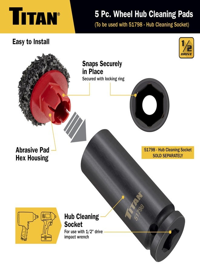 Titan 5-Piece 51799 Wheel Hub Cleaning Pads Set - Image 5