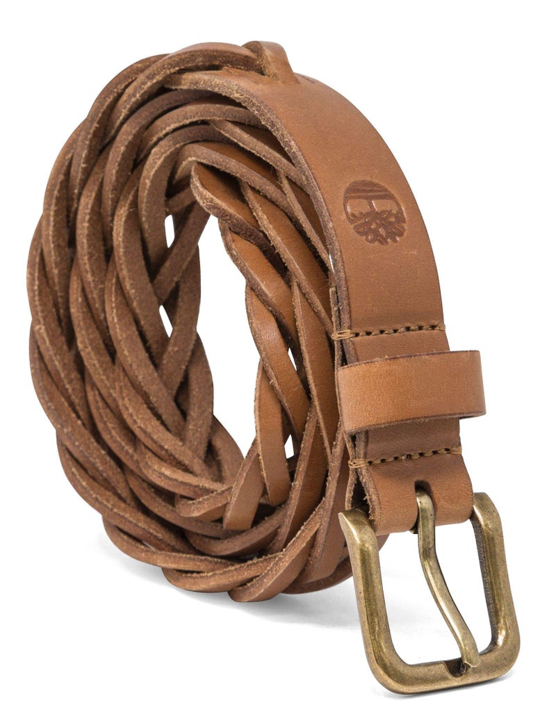 Timberland Women's Casual Leather Belt, Tan (Braided), Medium (30-34) - Image 1