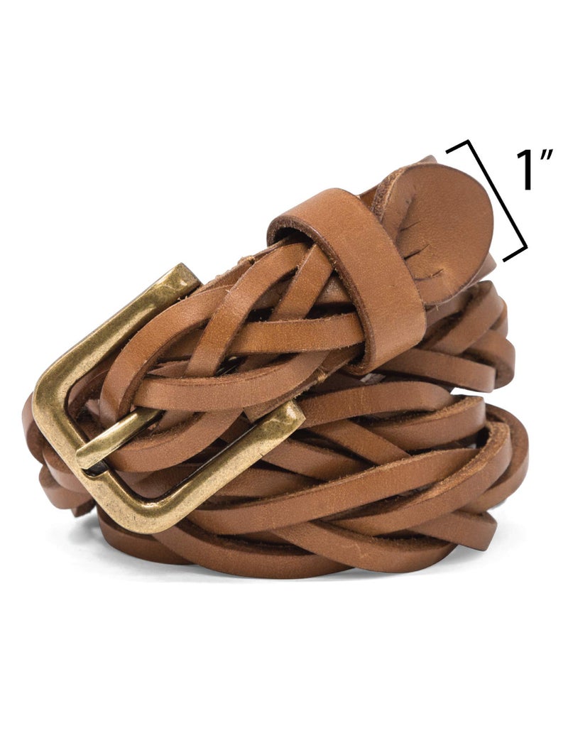 Timberland Women's Casual Leather Belt, Tan (Braided), Medium (30-34) - Image 2