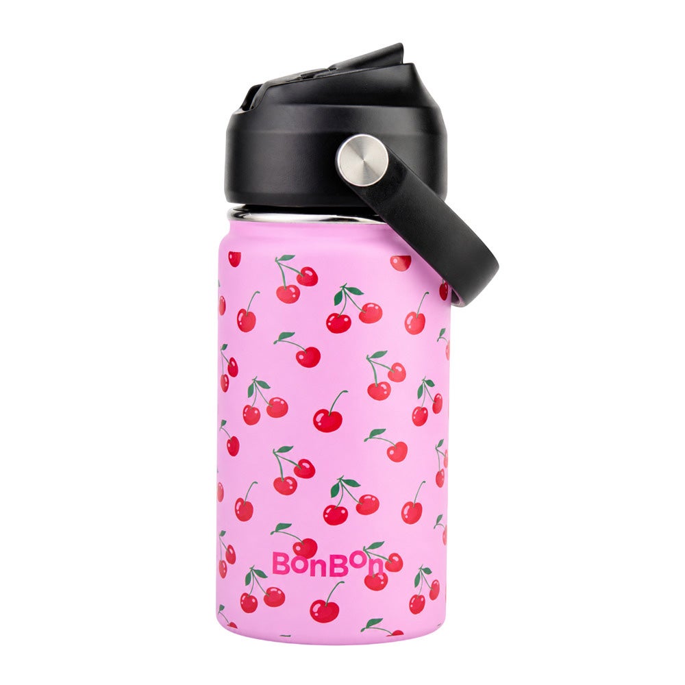 Bonbon - Stainless Steel Kids Water Bottle - Cherries - 350 ml