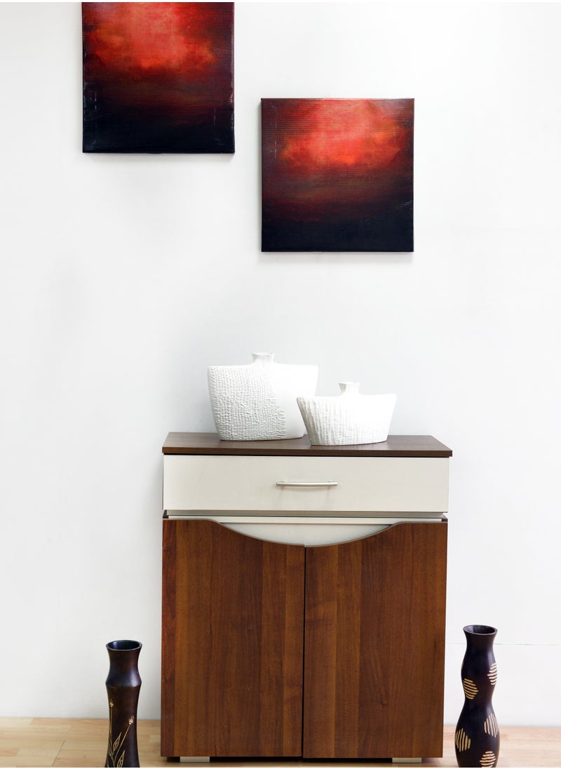 Smart Furniture shoe cabinet With 2-doors + drawer, MDF And Acrylic 90Lx35Wx80H.  - Image 2