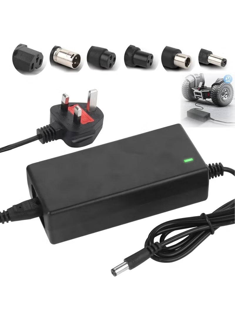 Electric Scooter Charger 42V 2A for 36V Li-ion Battery, Fast Recharge Electric Scooter Charger, Compatible with M365 E-Scooter & E-Bike, Includes 6 Plugs, Mobility Scooter Battery Charger - Image 1