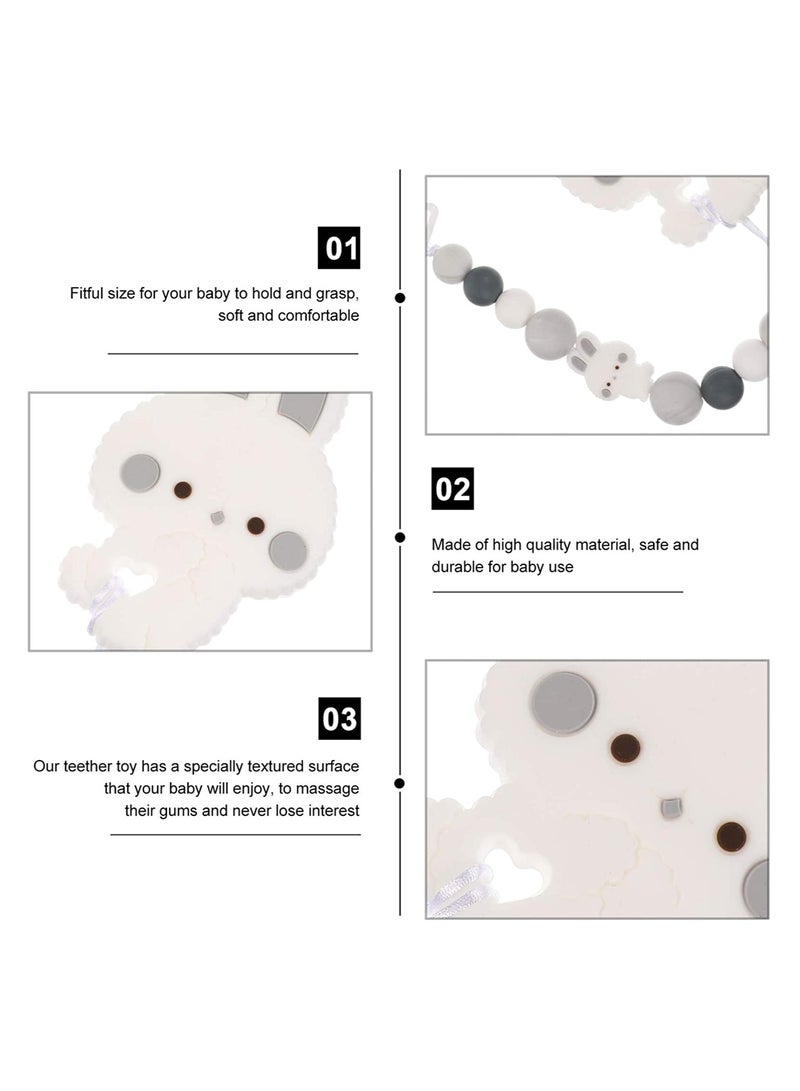 مشبك مصاصة ، حاملات لهايات من السيليكون ، لهاية فانغ من أجل لعبة التسنين ، مشابك مصاصة للرضع بنمط الأرانب ، للأولاد والبنات حديثي الولادة - Image 4