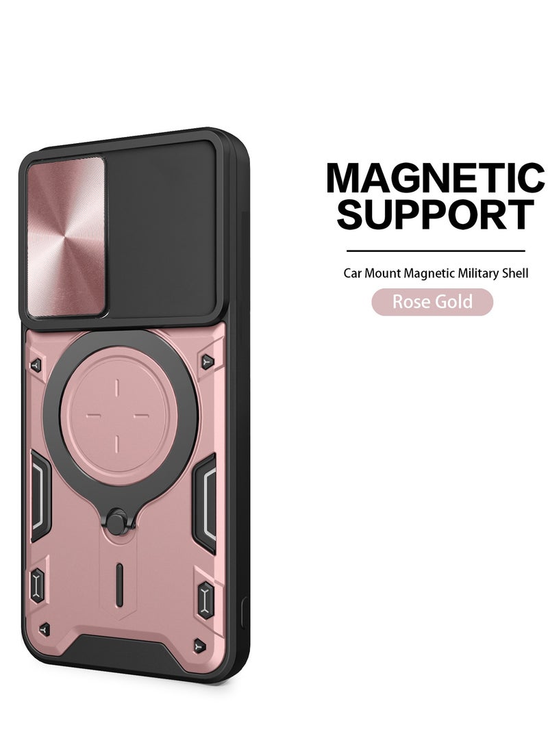 Case Cover For Motorola Edge 40 5G  Mobile Phone , Slide Camera Lens Cover, 360°Rotating Kickstand Ring, Bumper Shockproof Phone Case，Compatible with Car Magnetic Mount.
