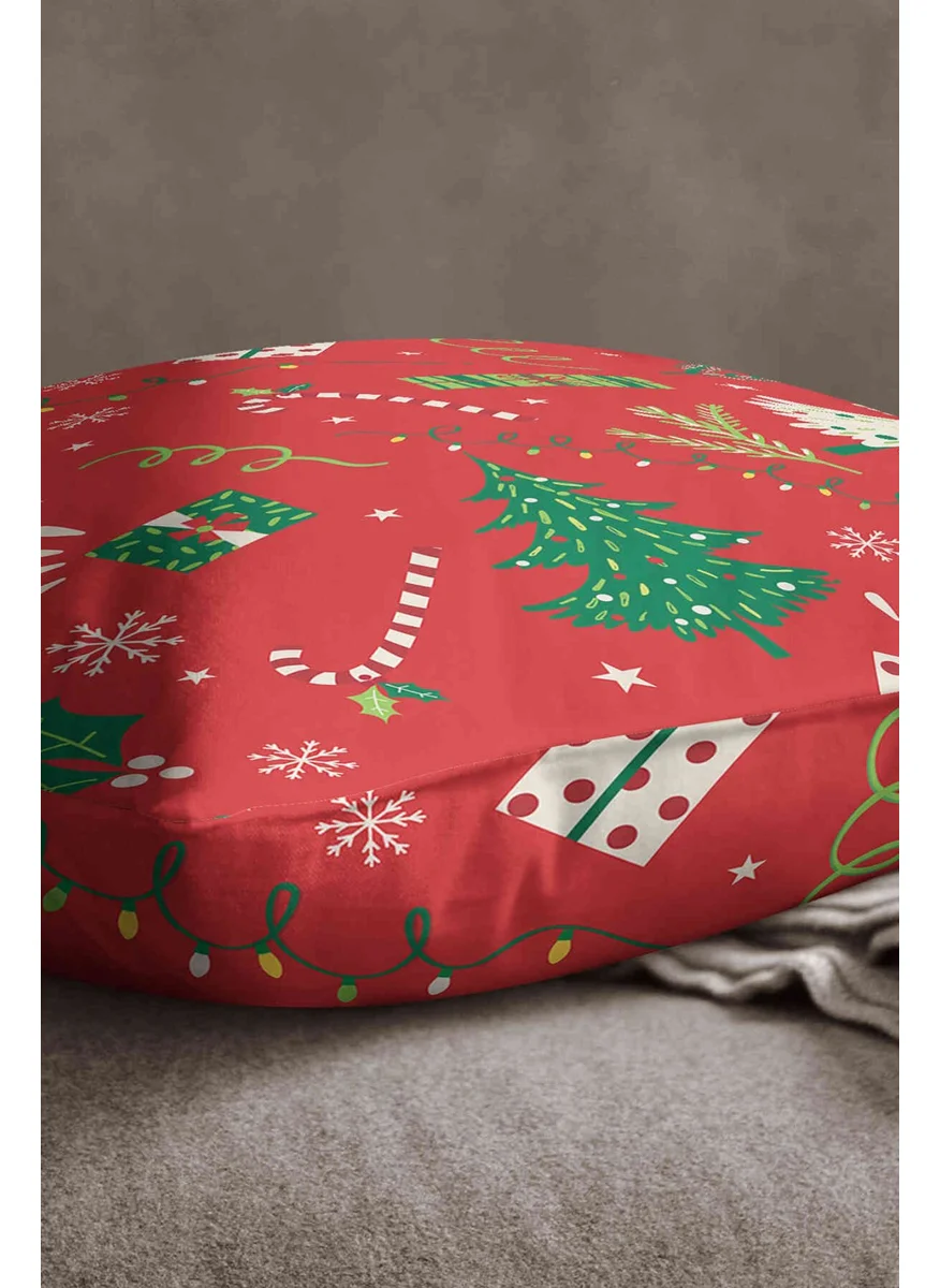 Cango Home Velvet Babyface Red Green New Year Themed Digital Printed Throw Pillow Case - CGH297