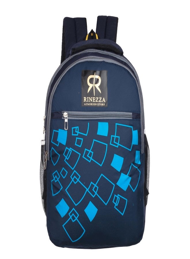 RINEZZA Spacious Kids School Backpack | School Bag | College Bag | Travel Bag for Boys & Girls | Padded Shoulder Straps | Bottle Holder (Blue) - Image 1