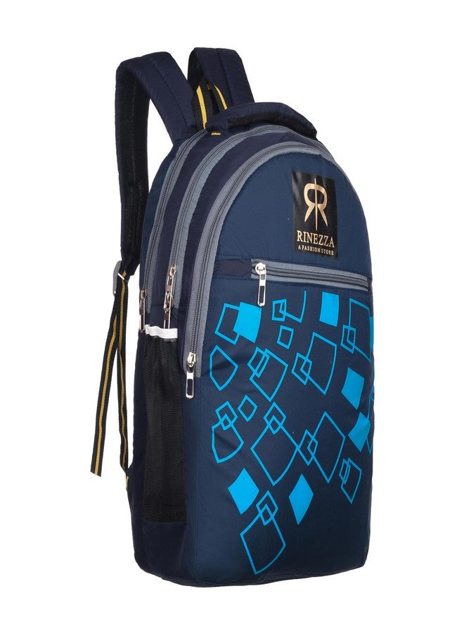 RINEZZA Spacious Kids School Backpack | School Bag | College Bag | Travel Bag for Boys & Girls | Padded Shoulder Straps | Bottle Holder (Blue) - Image 2