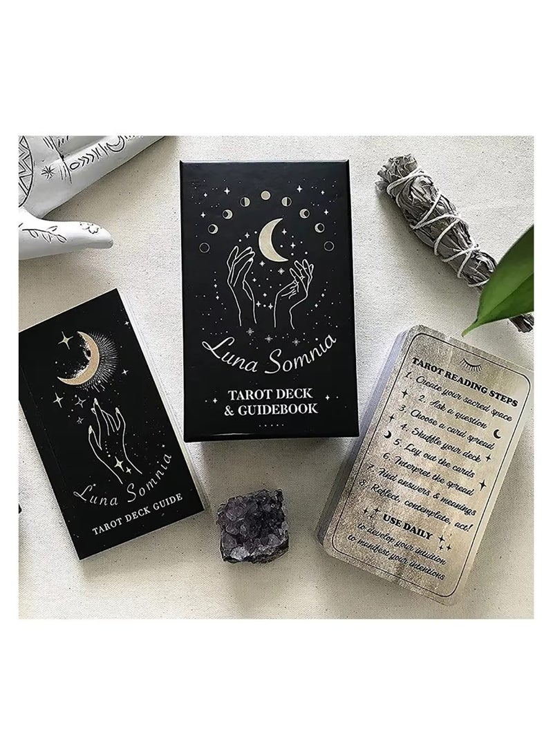 Beauenty 78 بطاقة/مجموعة شواطئ القمر لونا سومنيا تاروت مجموعة كاملة أحلام نجمية علم الفلك السماوي أداة تنبؤ سحرية هدايا - Image 2