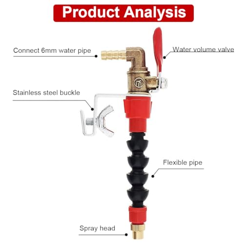 Serplex® Brass Mist Spray Nozzle Attachment For Angle Grinder,Flexible Water Sprayer Nozzle With Valve & Screw Fix Knob Water Mist Spray Cooling For Cutting Machine - Image 3