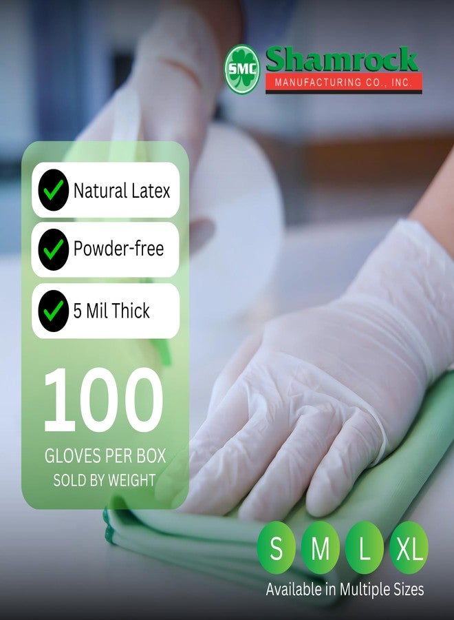 Shamrock 10113 Latex Exam Gloves, Large, 5 Mil, Powder-Free, Full Textured, Disposable, Medical & Food Safe - Image 2