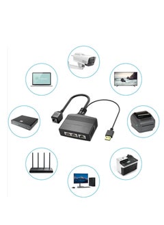 Generic RJ45 Ethernet Splitter 1 to 2 Out, with USB Power Cable, RJ45 Internet Splitter Adapter 1000Mbps High Speed for Cat 5/5e/6/7/8 Cable, Support Two Devices Working Simultaneously  - Image 4